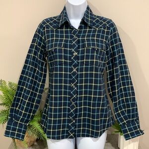 LUCKY BRAND Blue Flannel Western Shirt XS NEW!